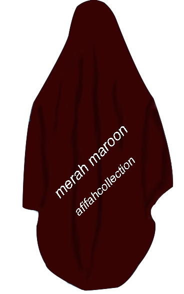  Jilbab  Segi  Empat  Warna  merah maroon MARWA COLLECTION